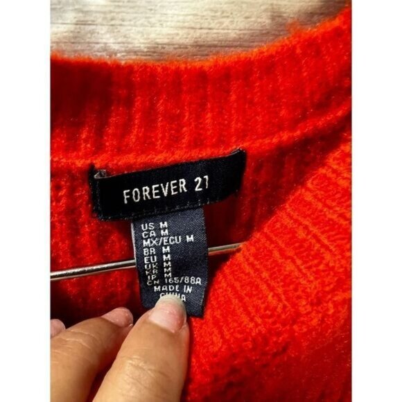 Forever 21 Colorblock Pullover Sweater Knit Long‎ Sleeve Medium - Picture 3 of 4